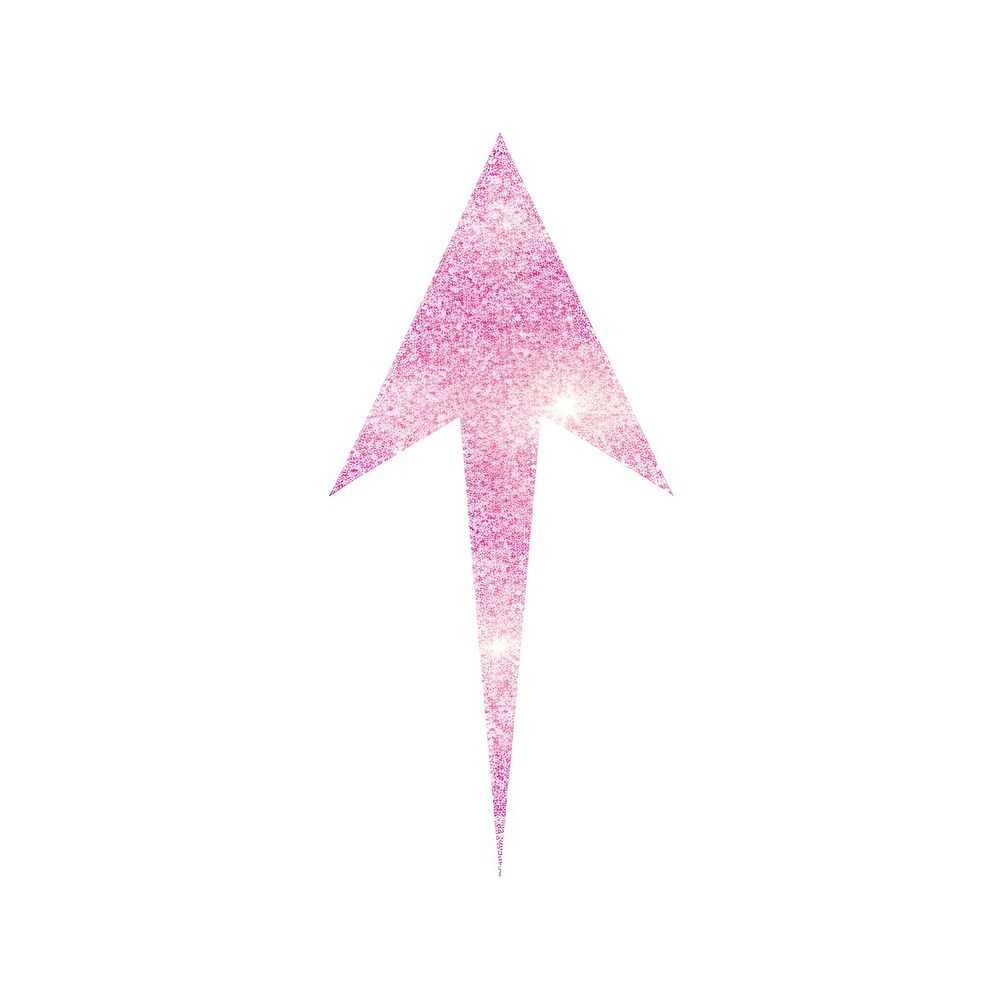 Pink arrow icon symbol shape white background.