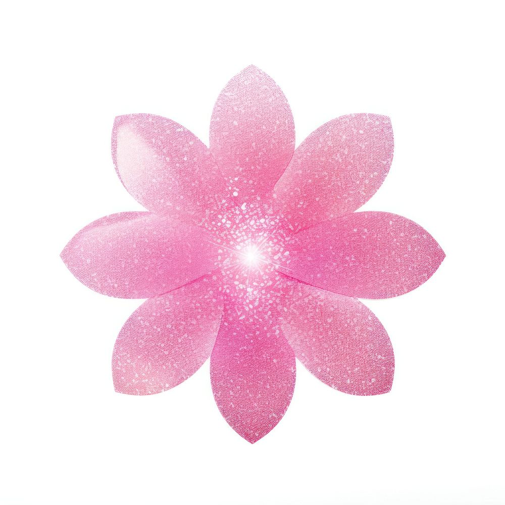 Pink flower icon petal plant shape.