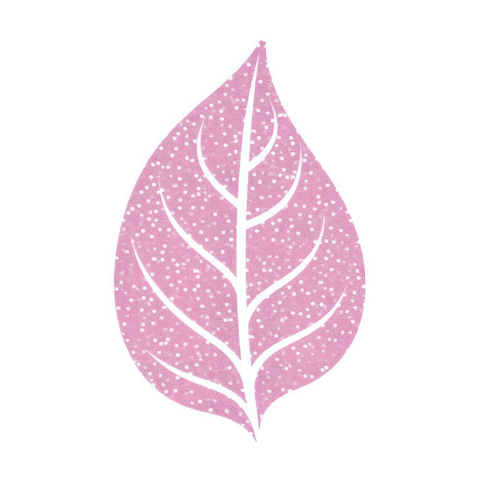 Pink leaf icon plant petal white background.