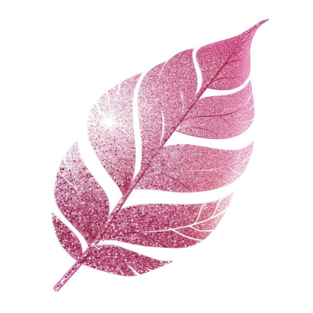 Pink leaf icon glitter petal plant.