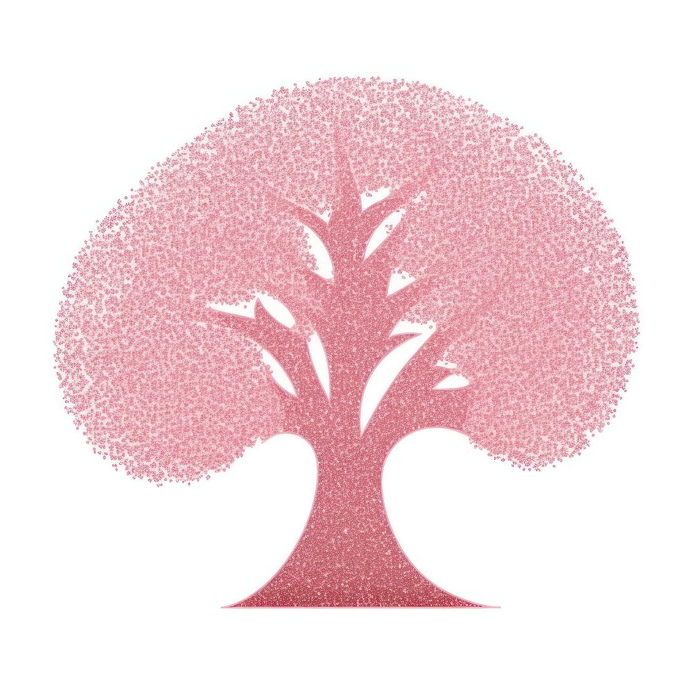 Pink tree icon plant art white background.