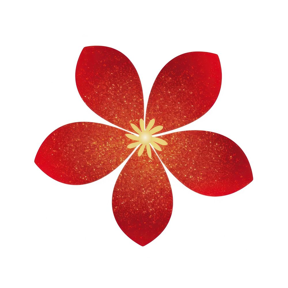 Red flower icon shape petal plant.