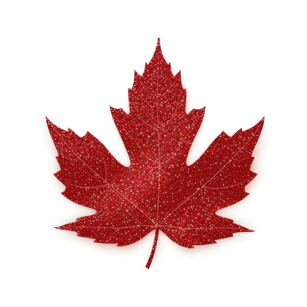 Red leaf icon maple plant shape.