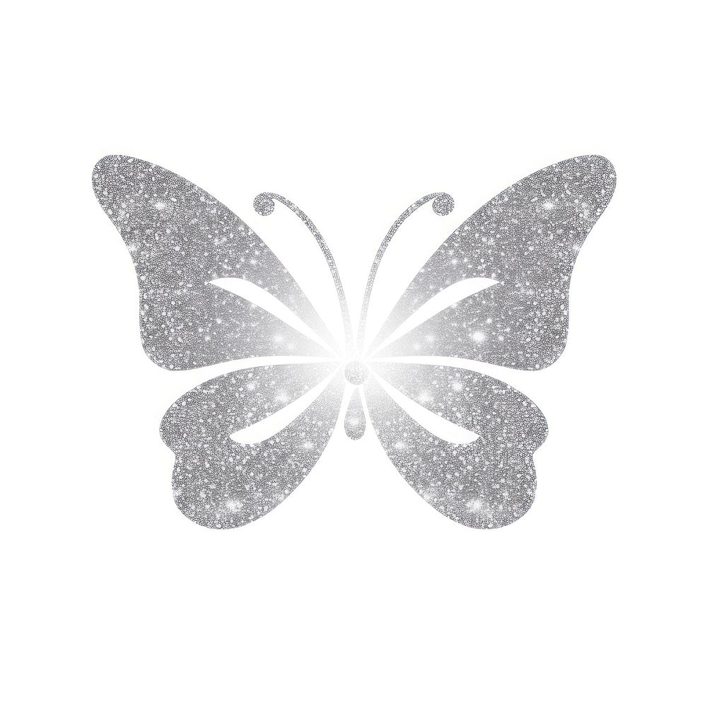 Silver butterfly icon white white background accessories.