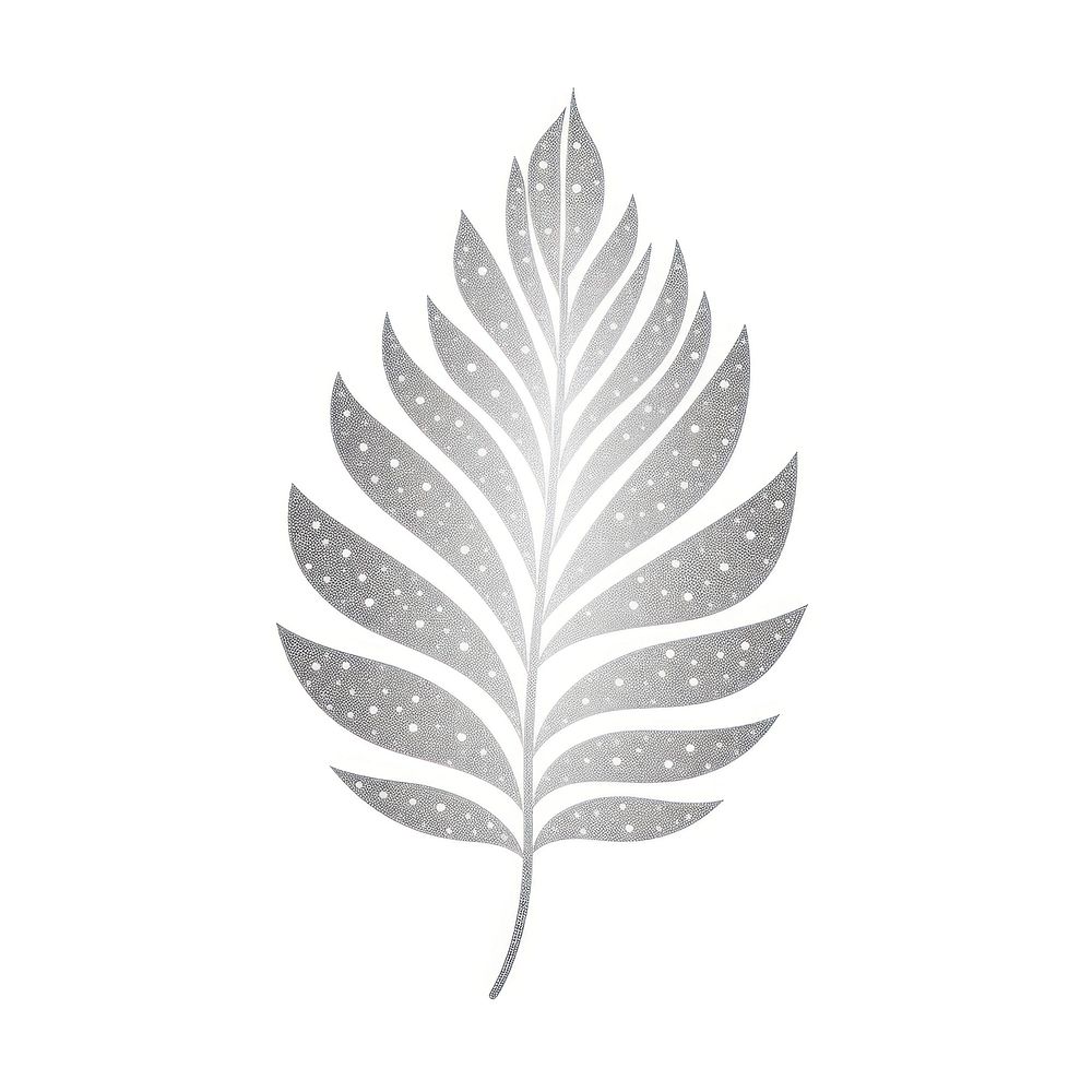 Silver leaf icon plant art white background.
