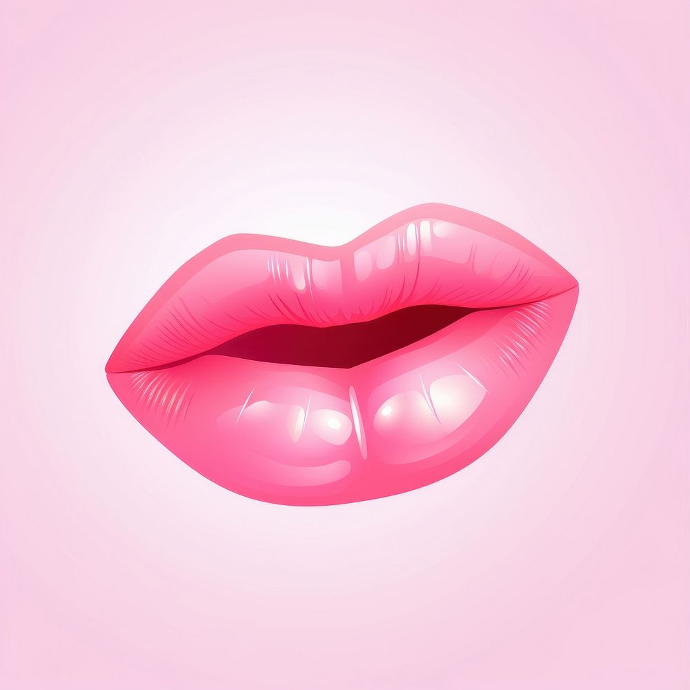 Female sexy lips vector icon lipstick pink cosmetics.