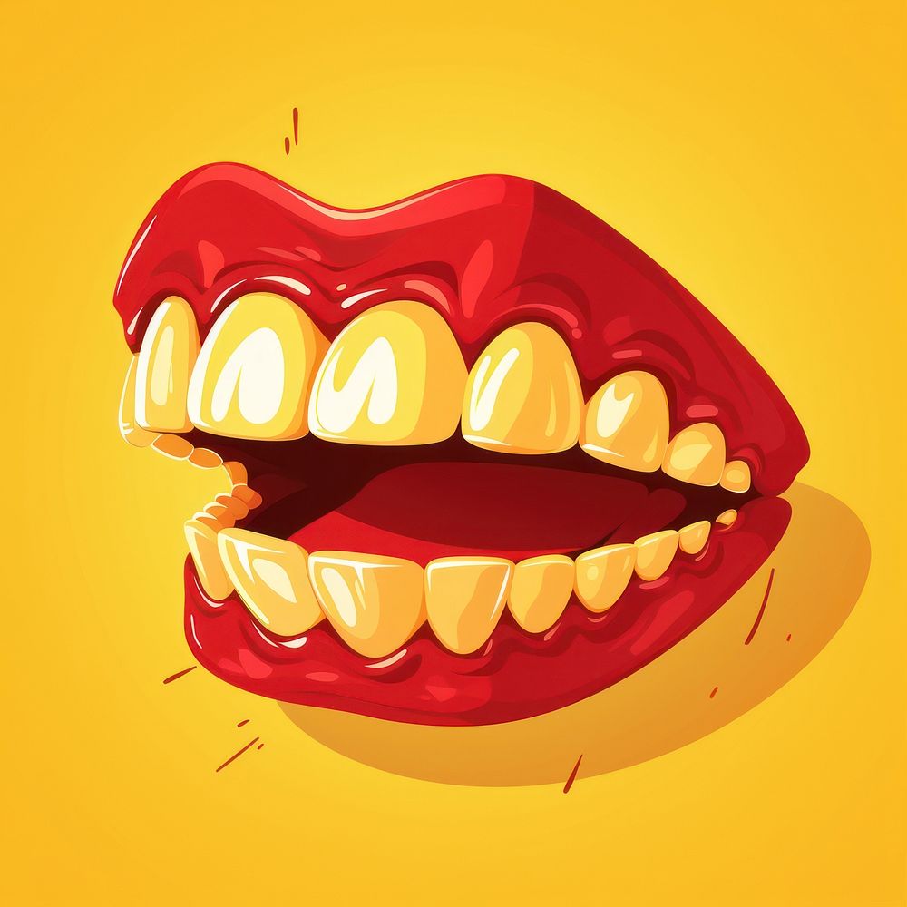 Mouth animation teeth smiling cartoon.