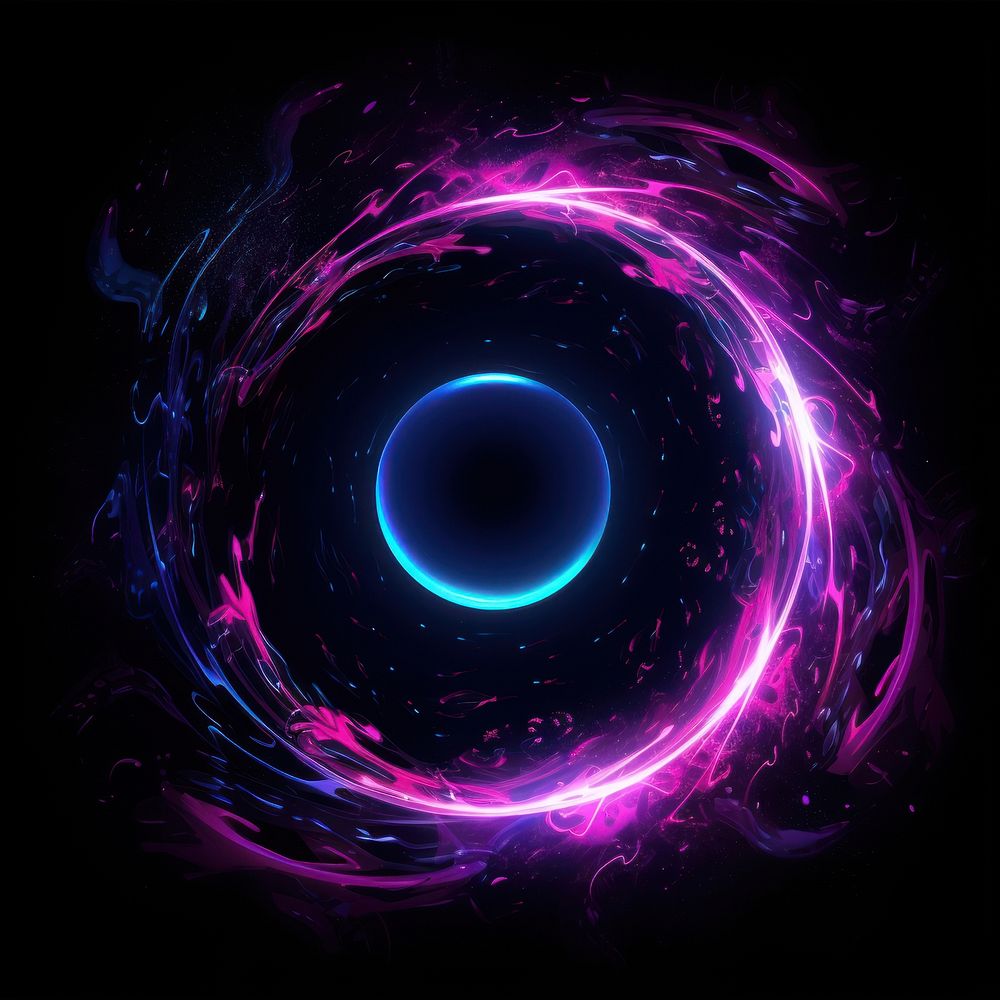 Black hole astronomy purple light.