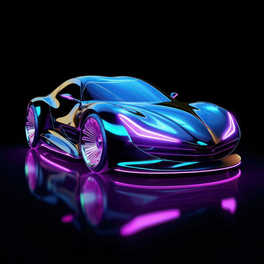 Future car vehicle purple wheel.