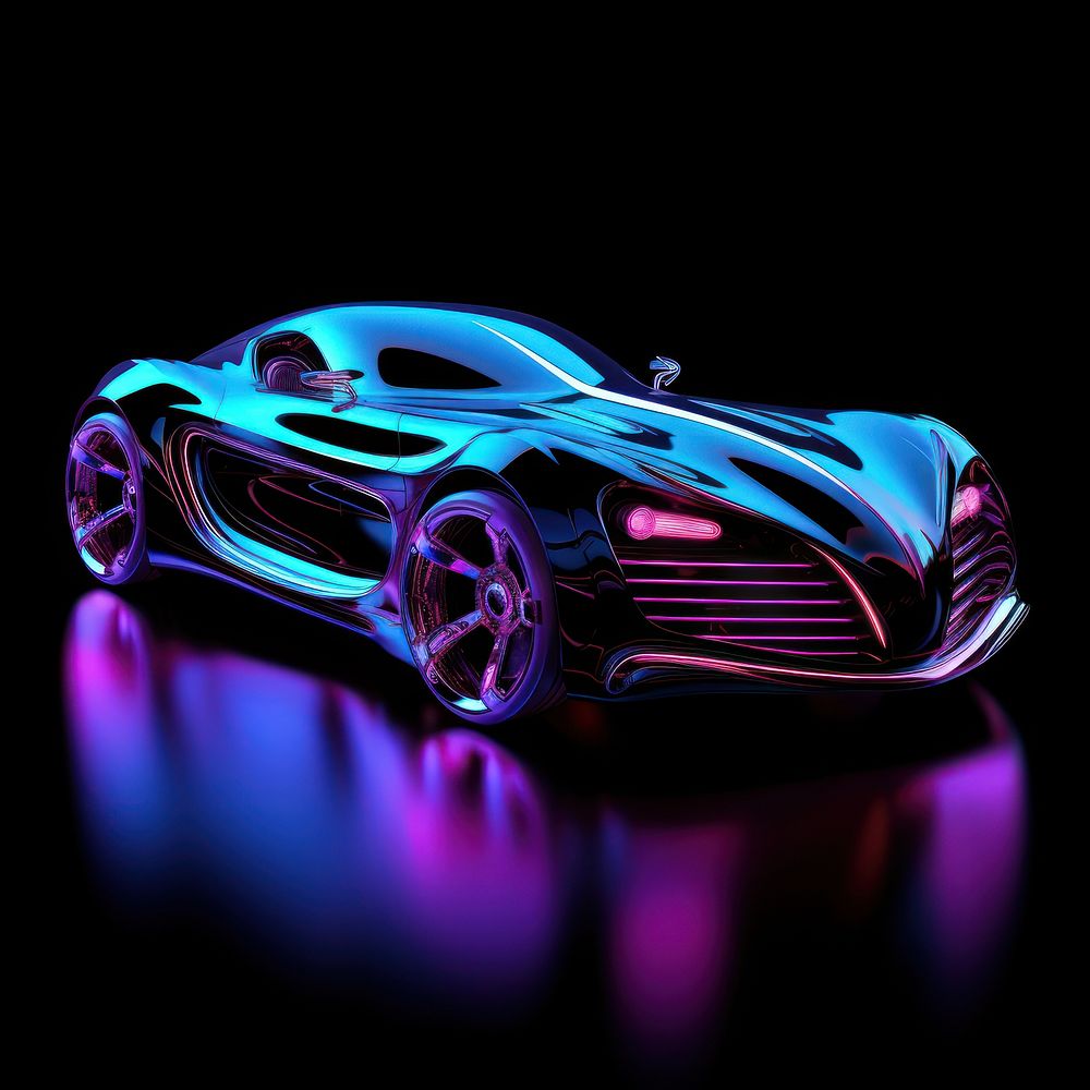 Future car light vehicle purple.