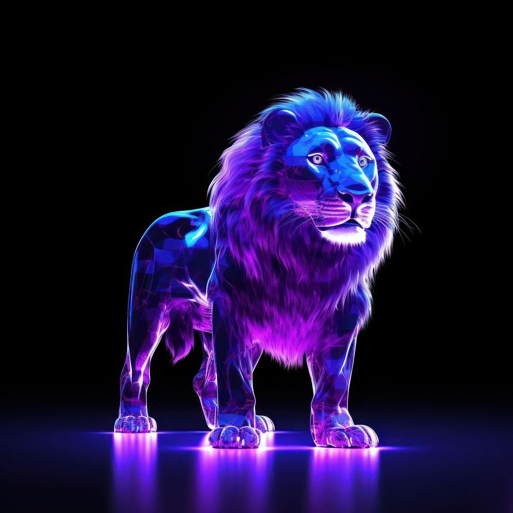Lion mammal animal purple.