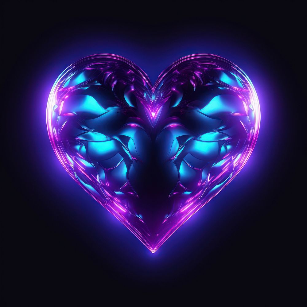 Realistic Heart light heart purple.