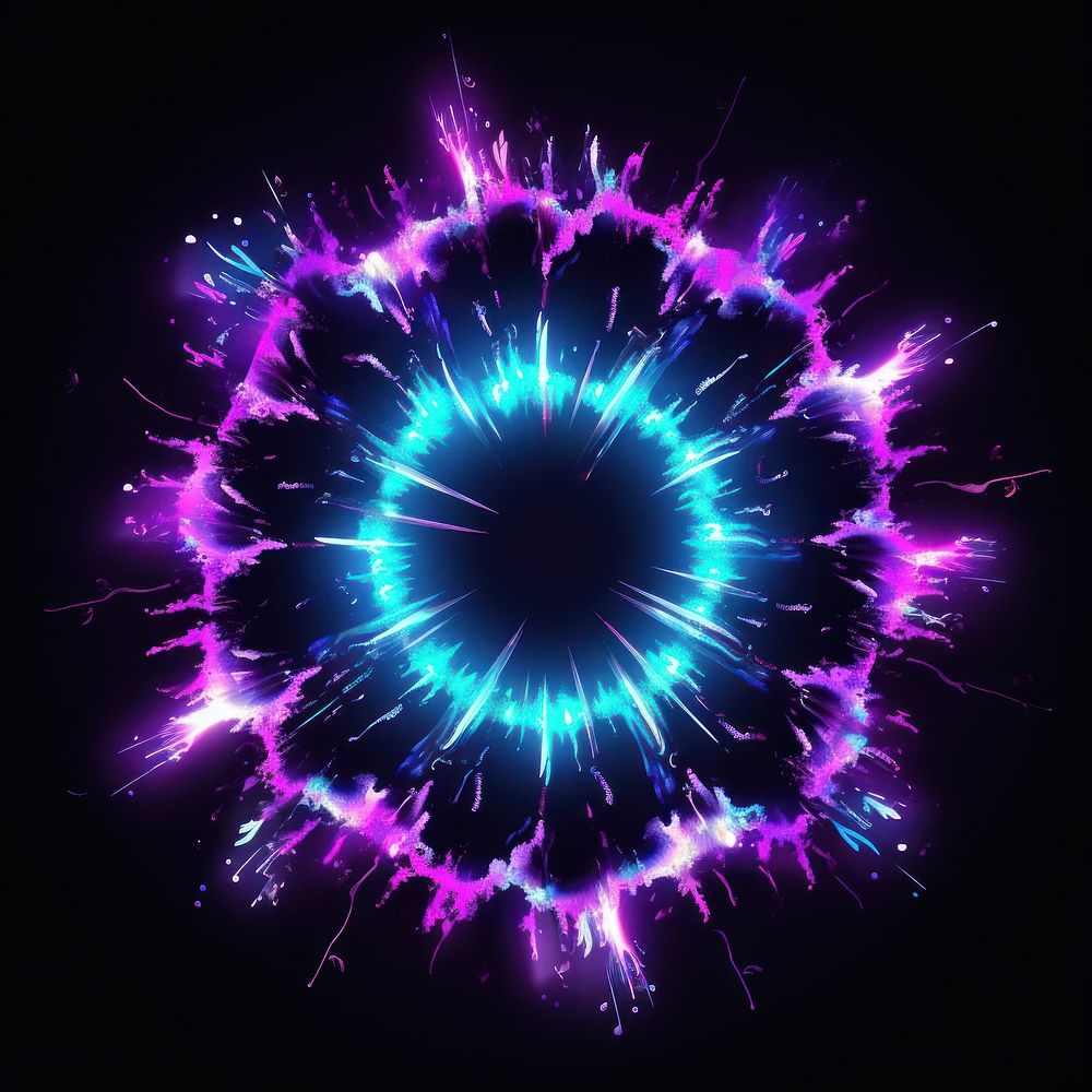 Supernova light fireworks pattern.