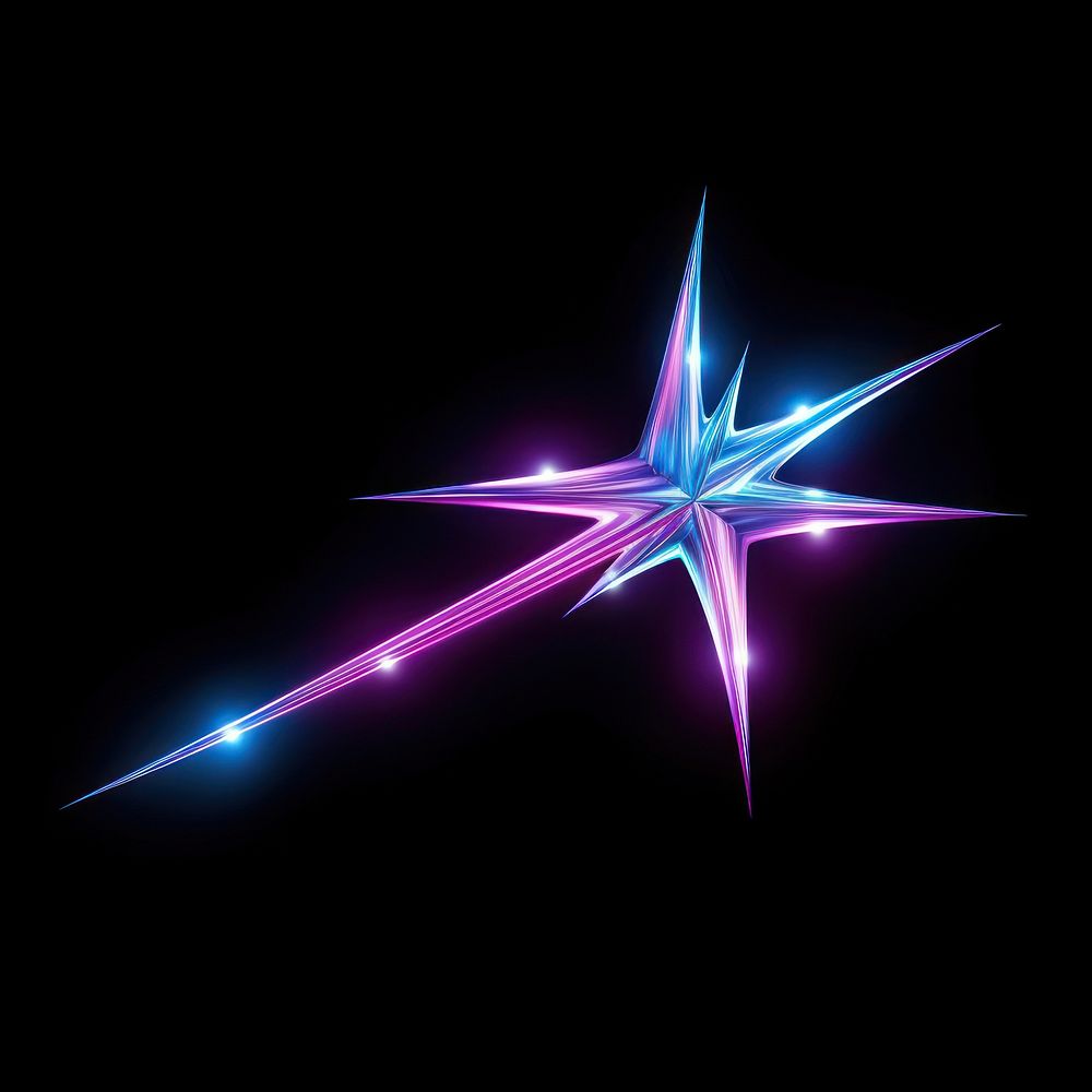Shooting star light purple night.