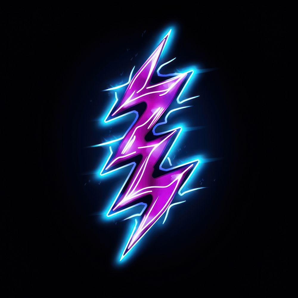 Thunder light neon thunder. | Premium Photo Illustration - rawpixel