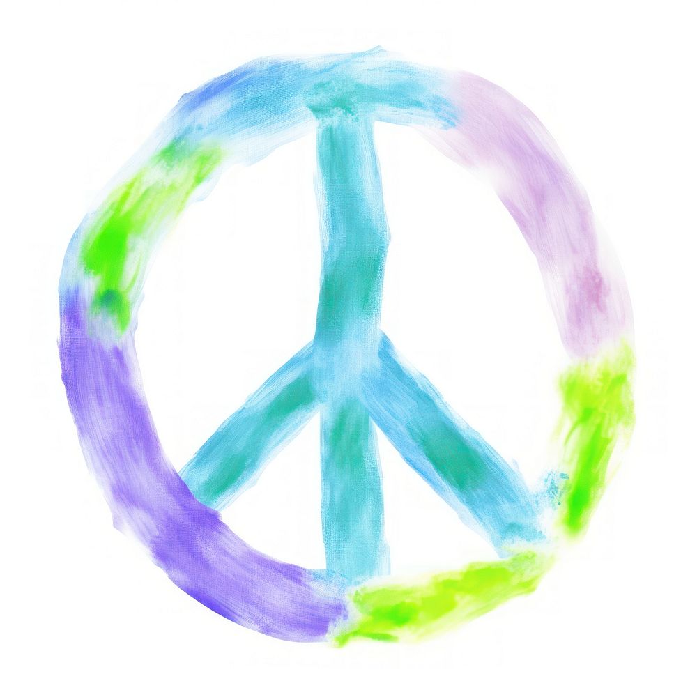 Peace Sign drawing purple white background.