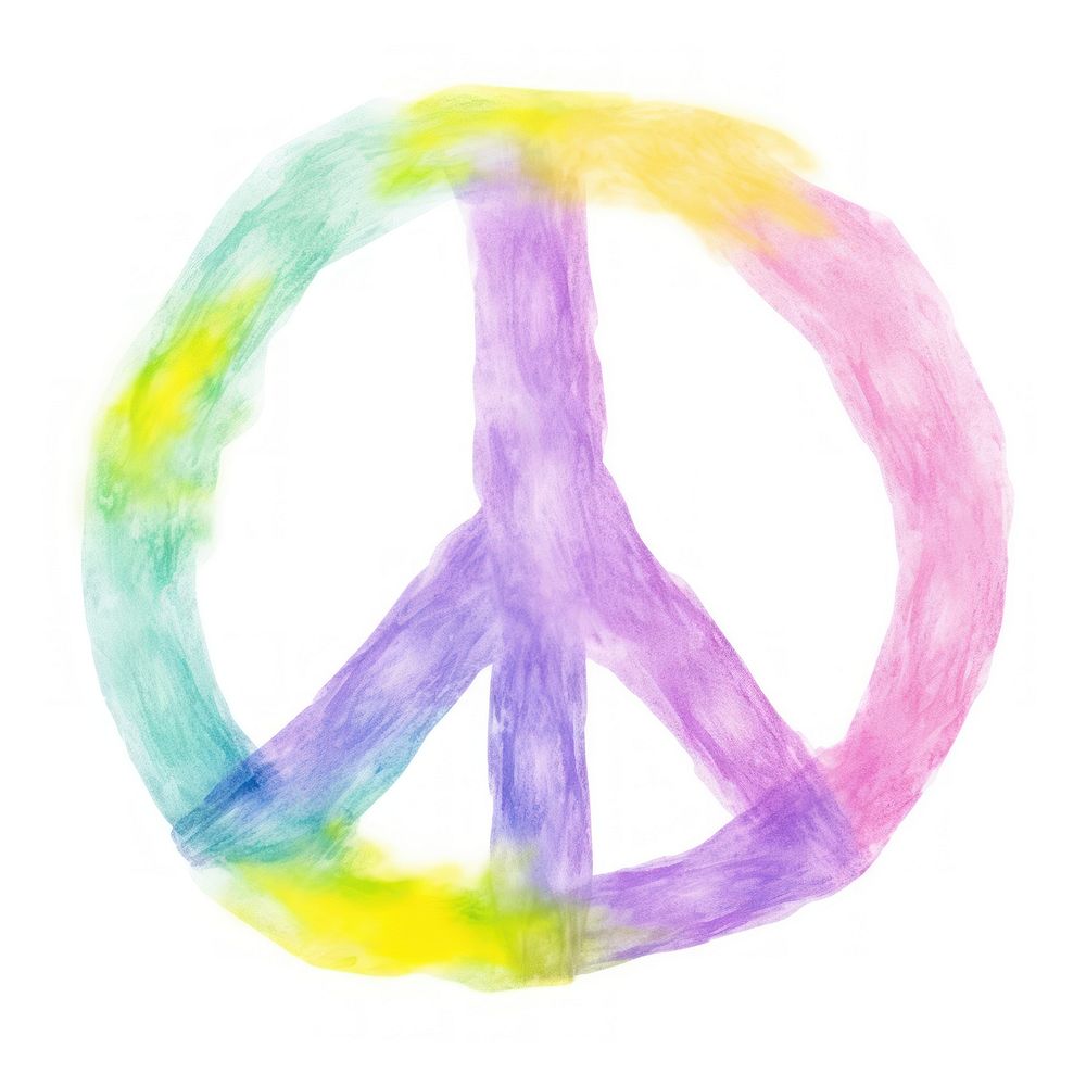 Peace Sign drawing purple white background.