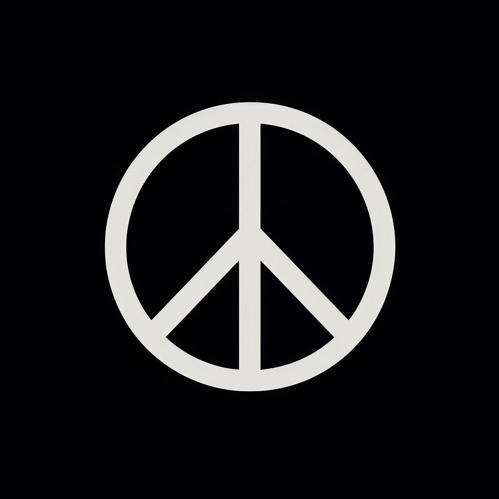Peace Symbol symbol black white.