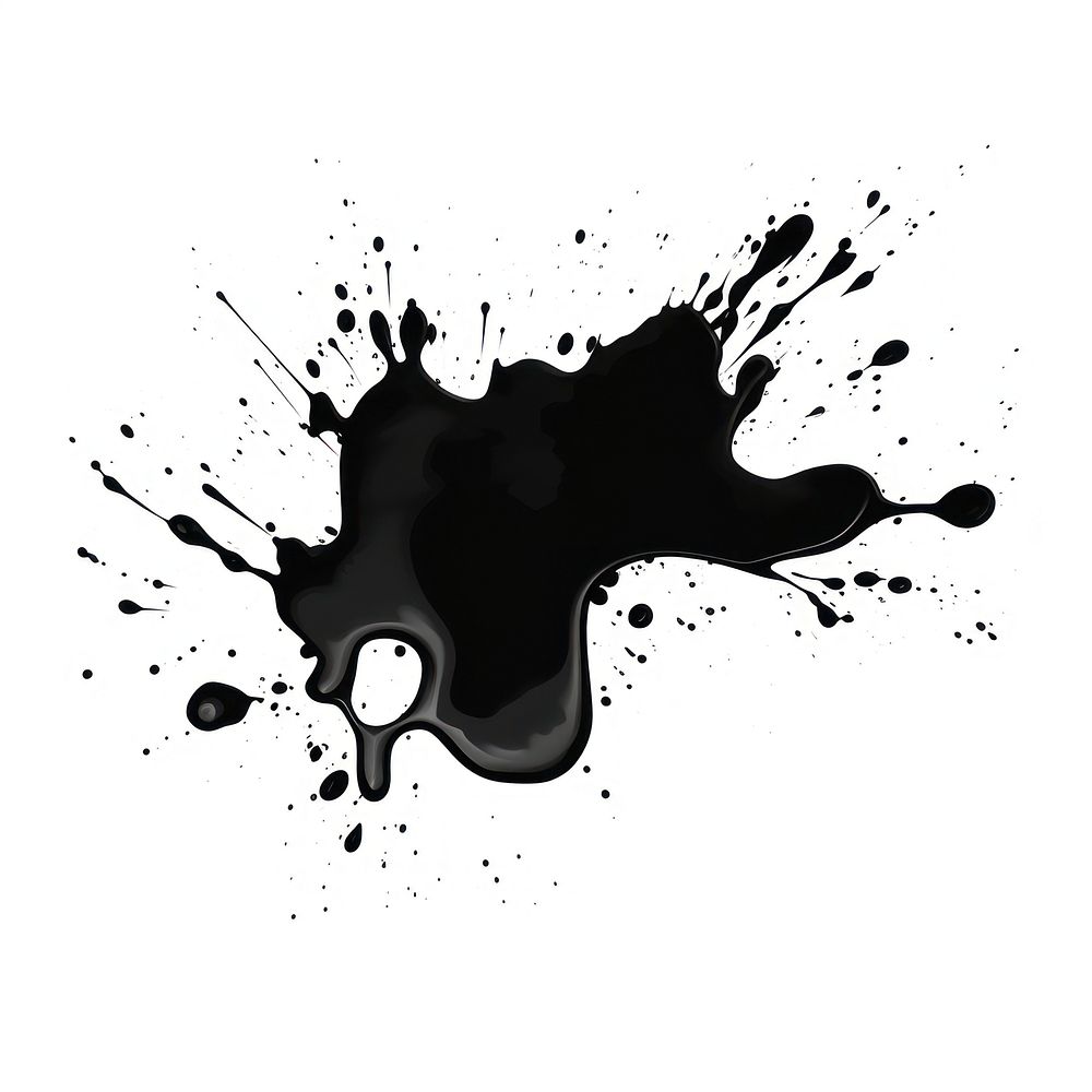 Splash silhouette with droplet backgrounds ink white background.