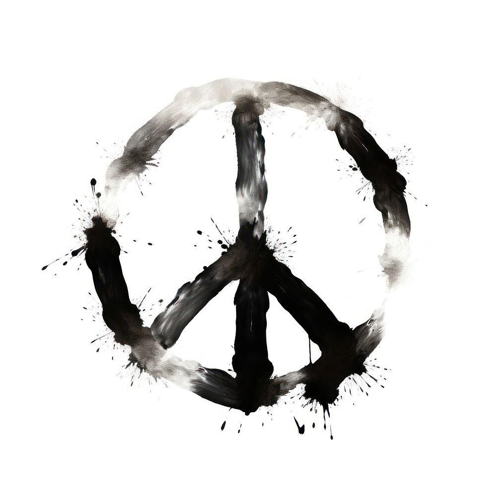 Peace Sign white logo white background.