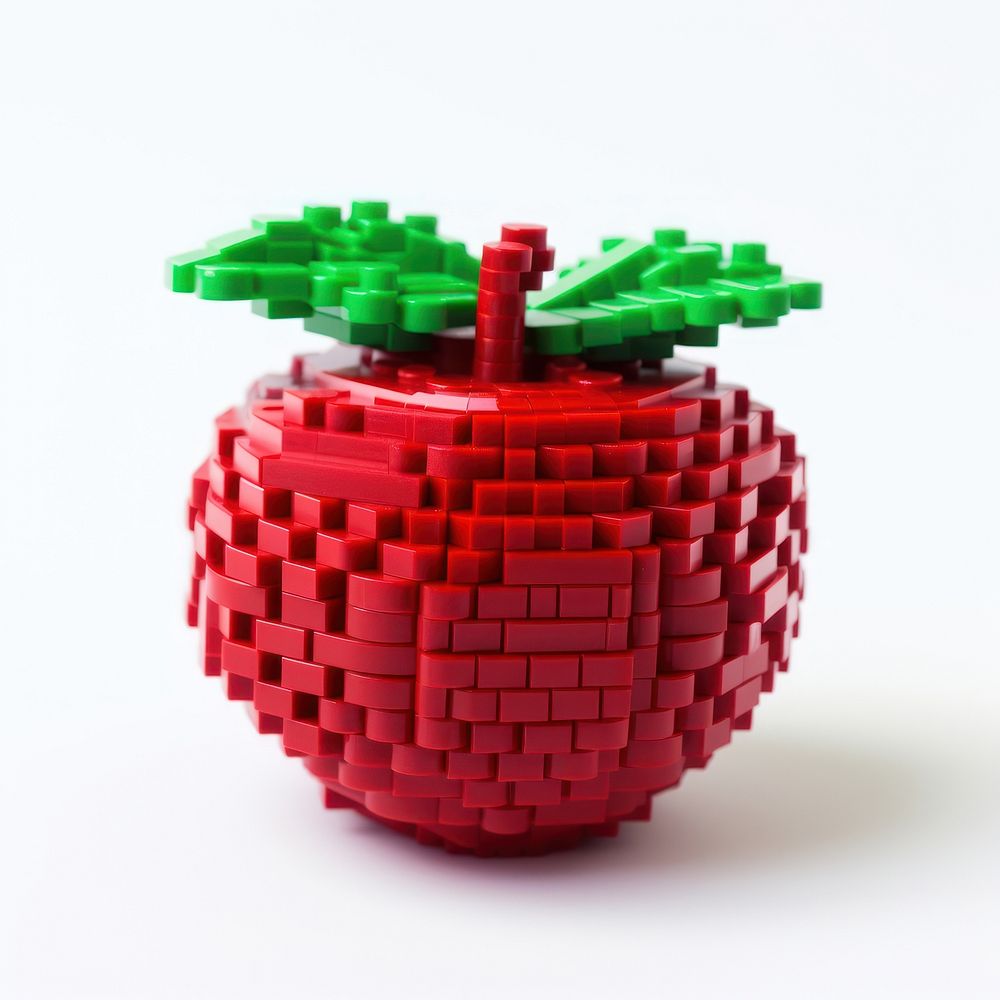 Apple bricks toy art fruit food.