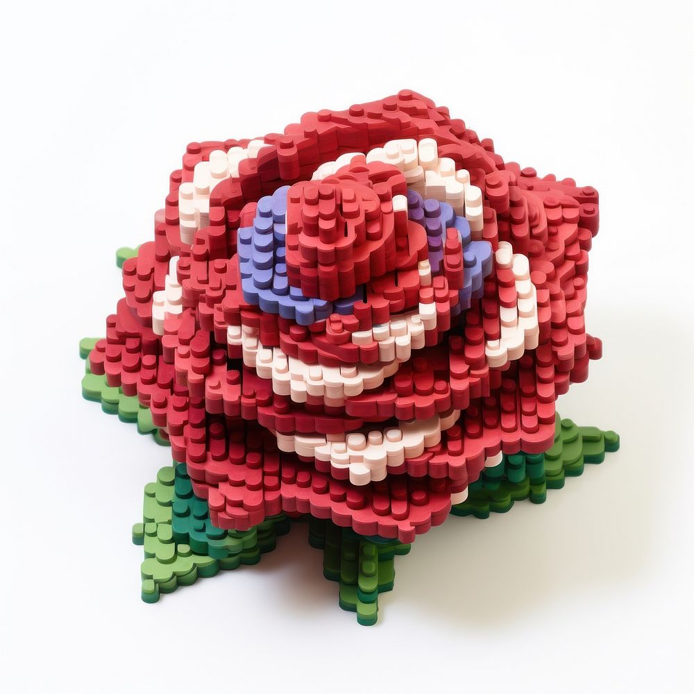 Rose bricks toy art flower plant.
