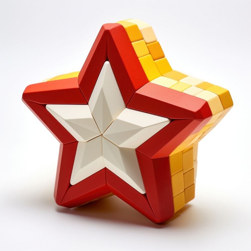 Star bricks toy symbol art white background.