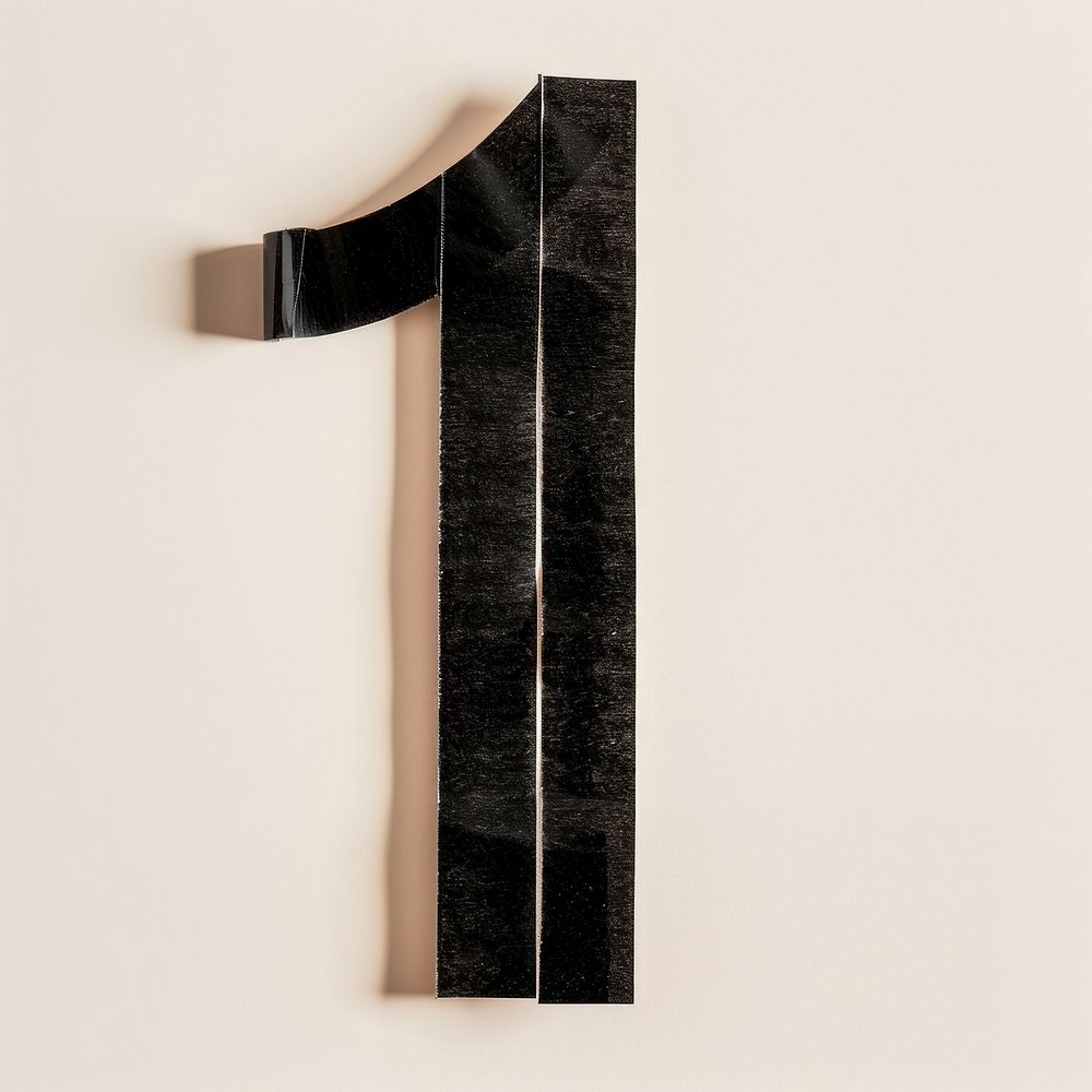 Tape letters number 1 black pattern symbol.