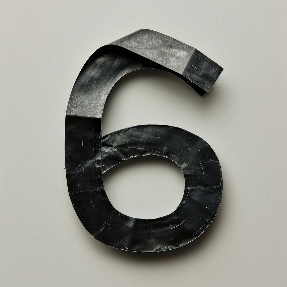 Tape letters number 6 black circle symbol.