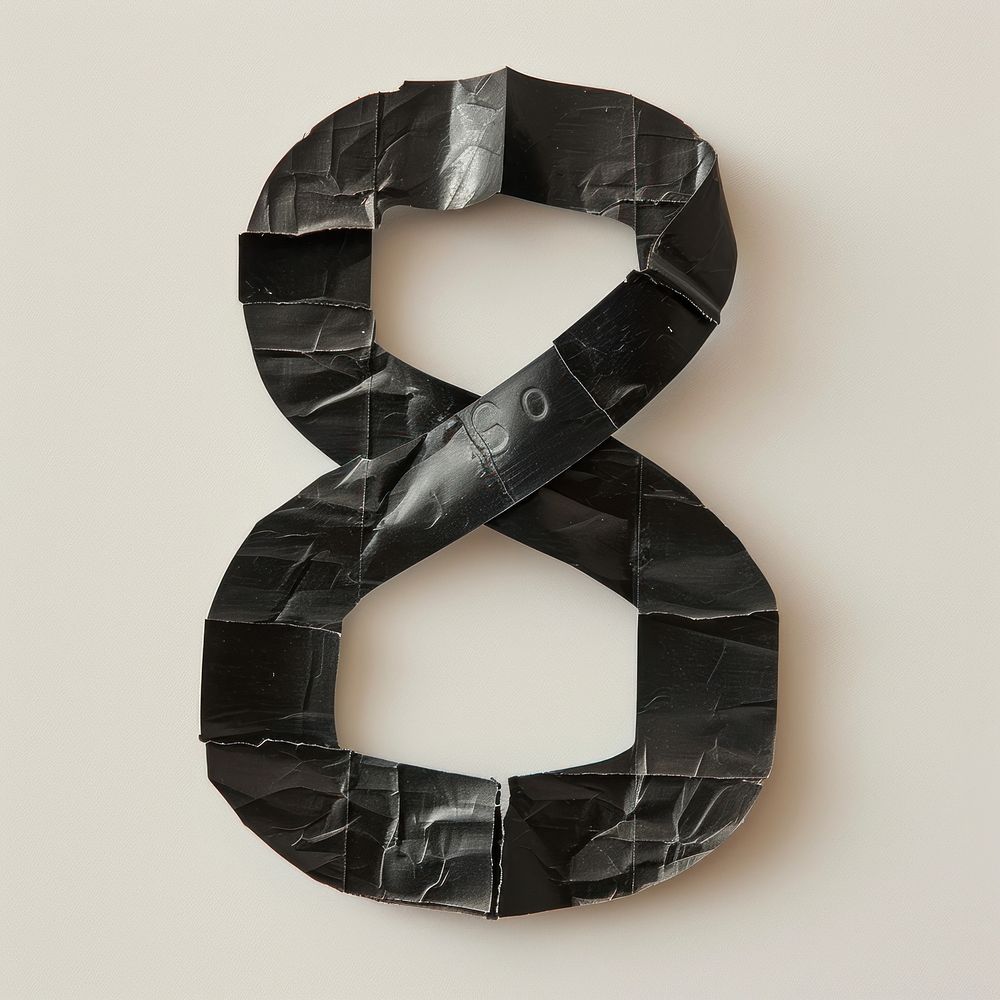 Tape letters number 8 black art ampersand.