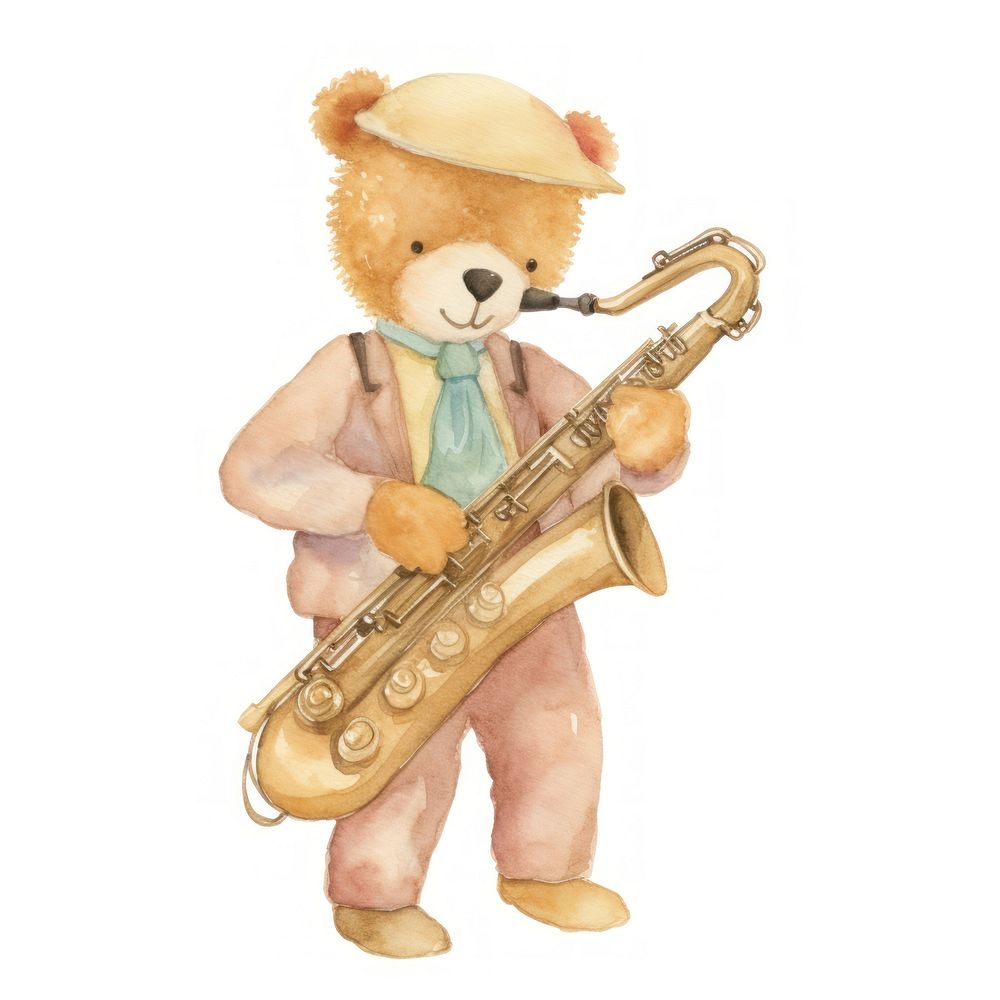 Teddy bear saxophone cute toy.