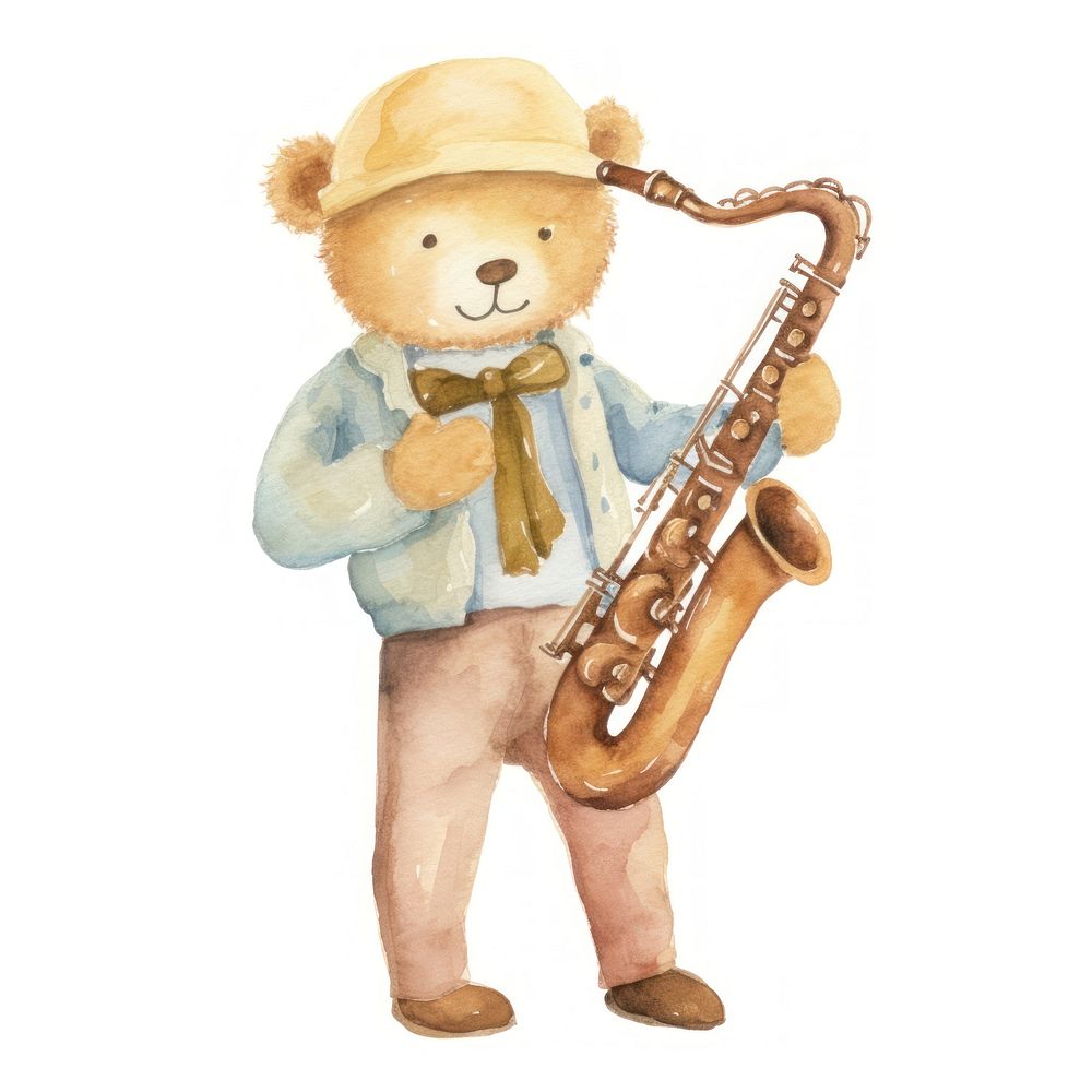 Teddy bear saxophone cute toy.