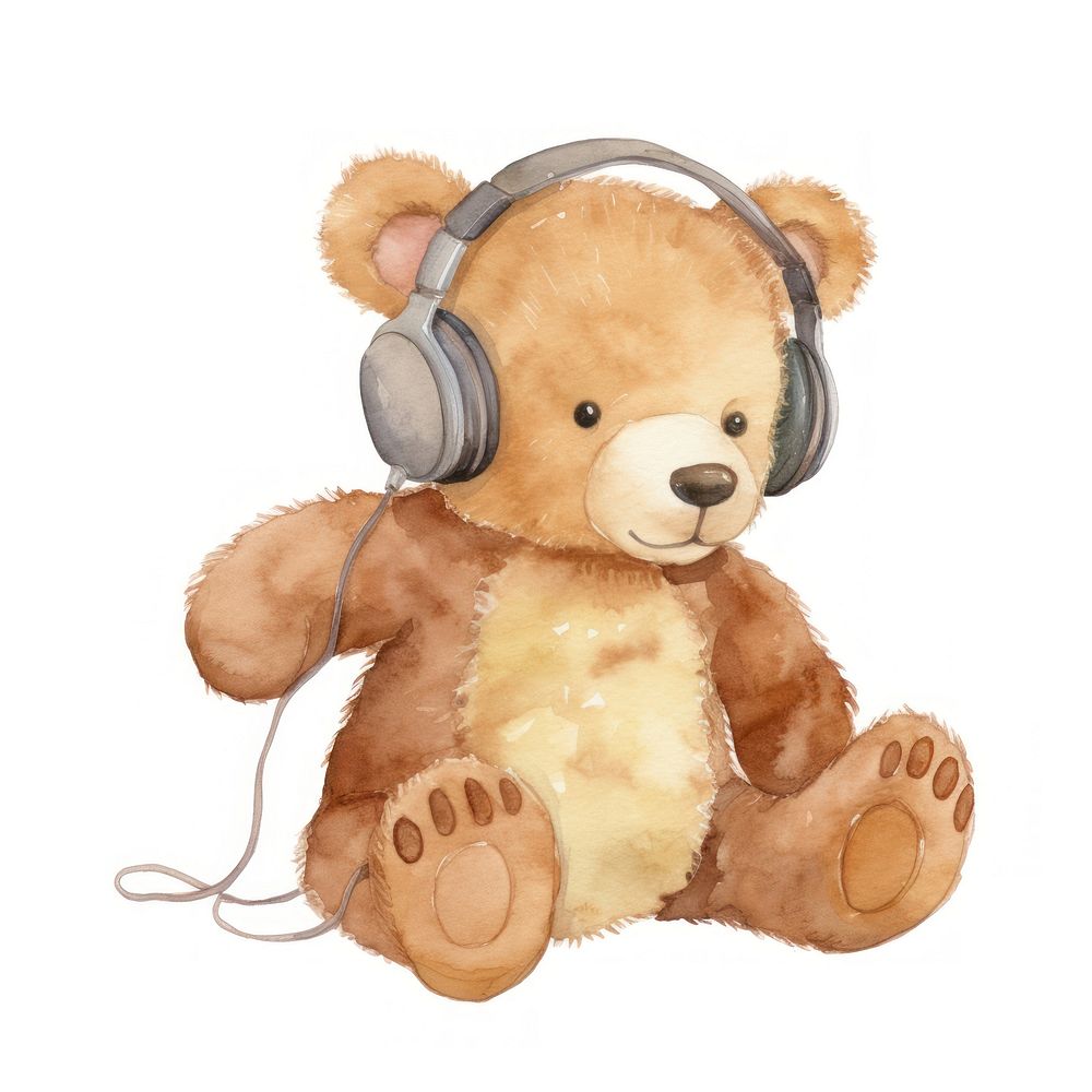 Teddy bear headphones headset cute.