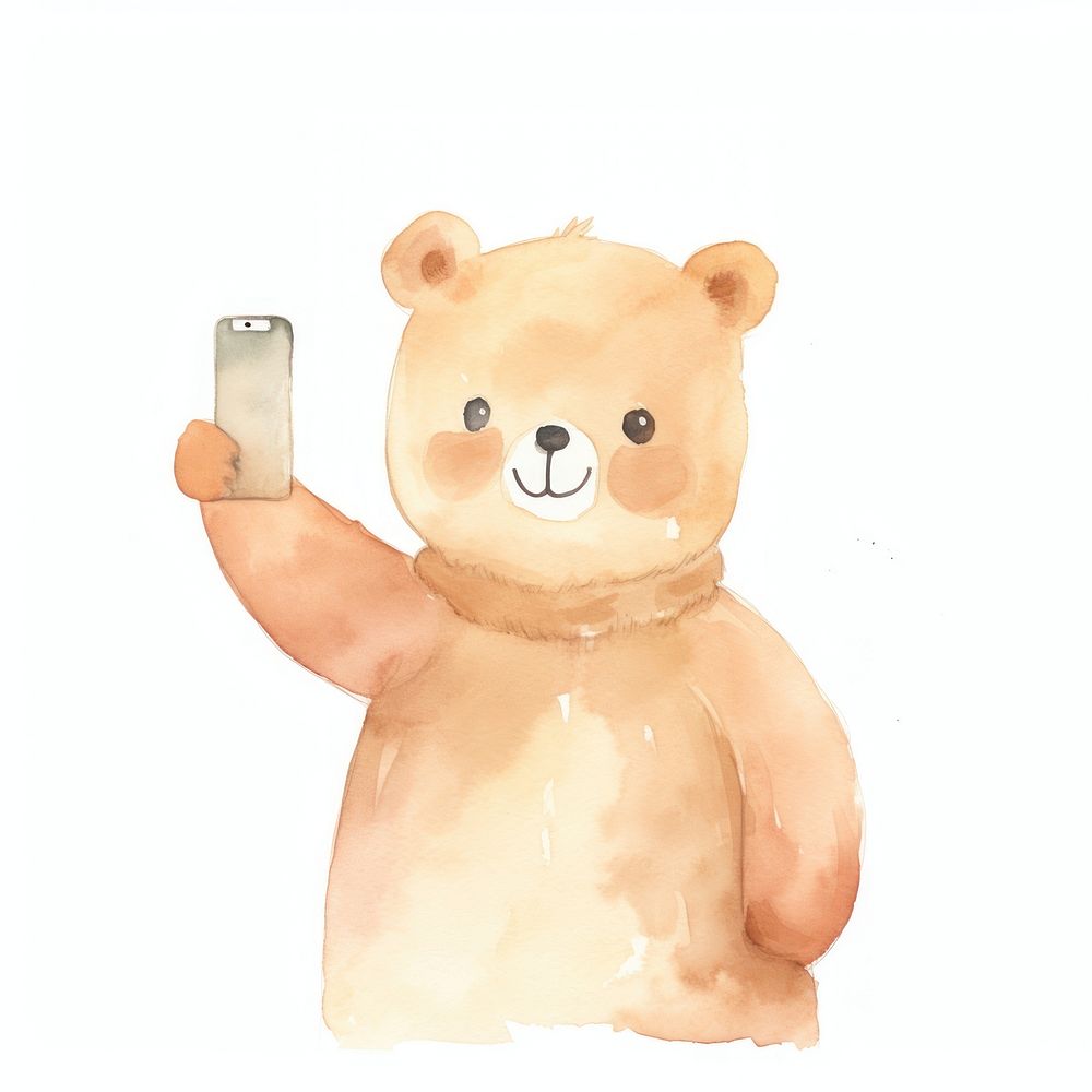 Teddy bear selfie cute toy.