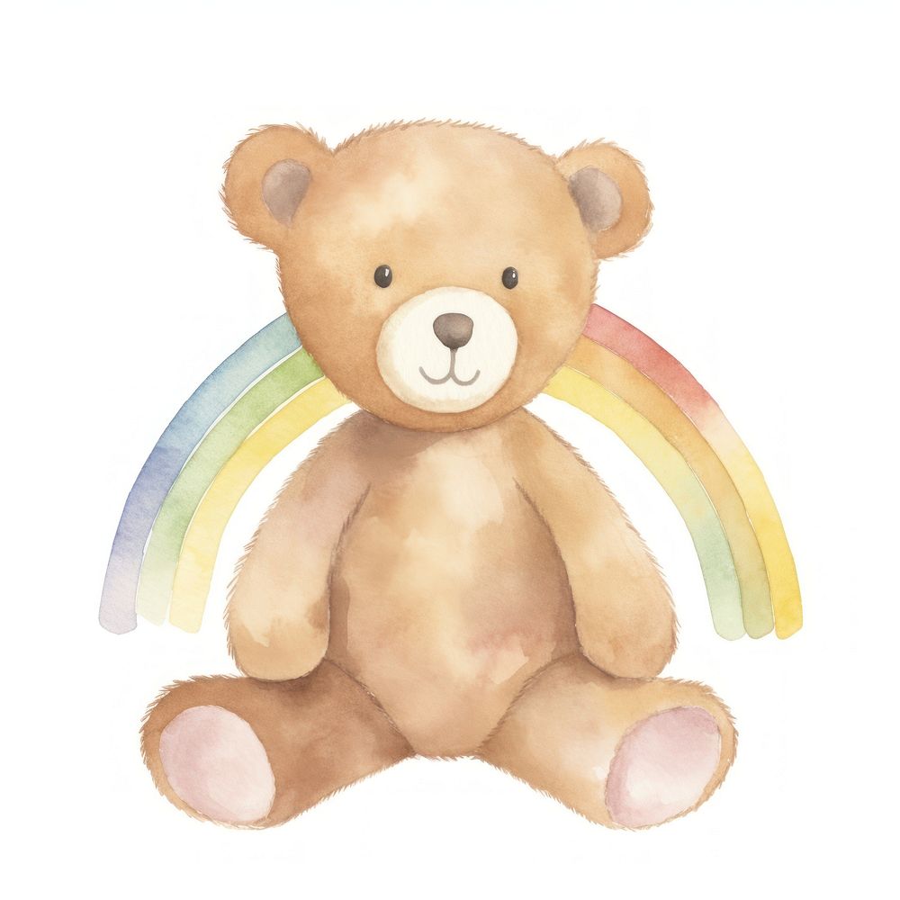 Teddy bear rainbow plush toy.