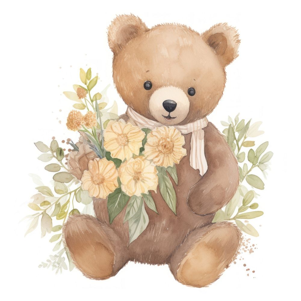 Teddy bear flower cute toy.