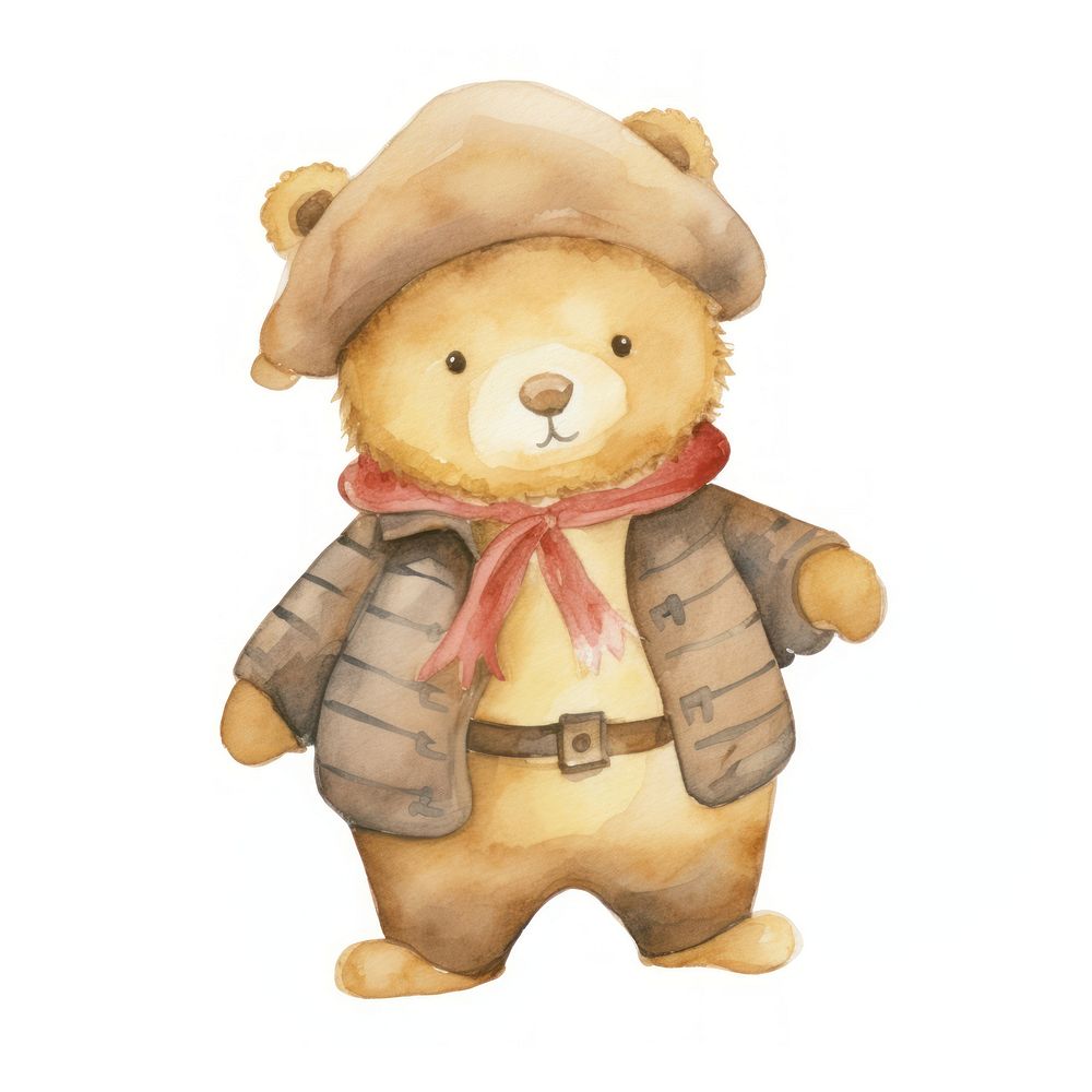 Teddy bear cute toy white background.