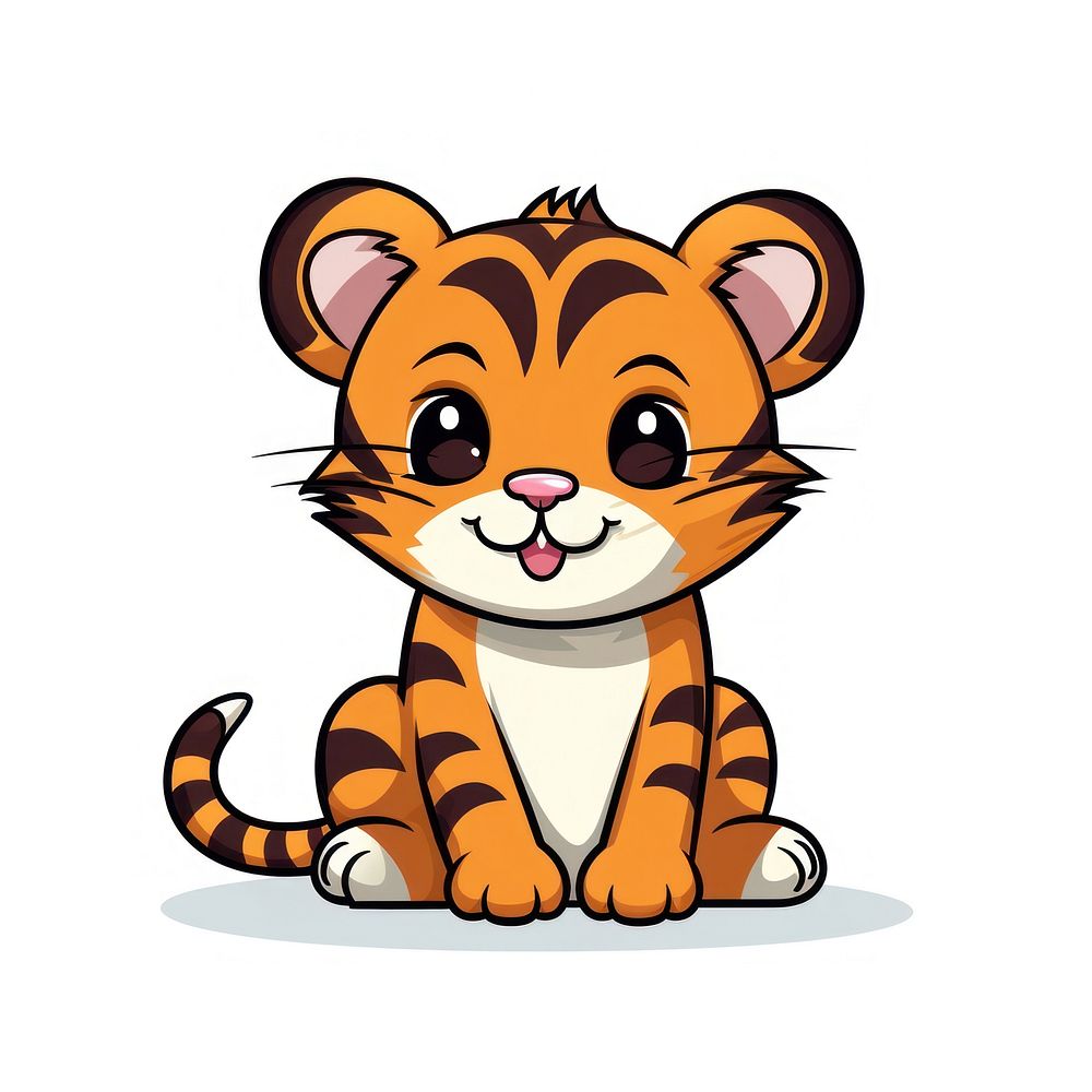 Cute tiger cartoon animal mammal.