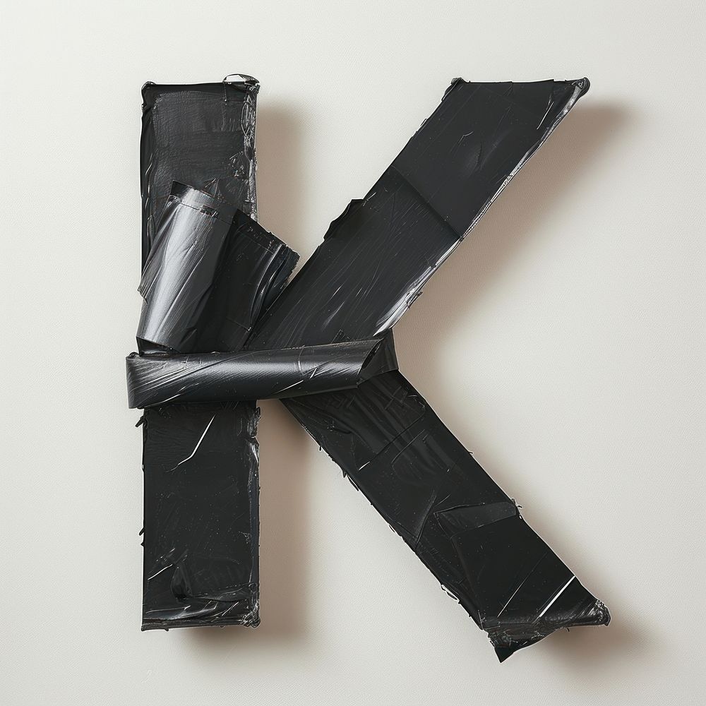Tape letters K black white background accessories.