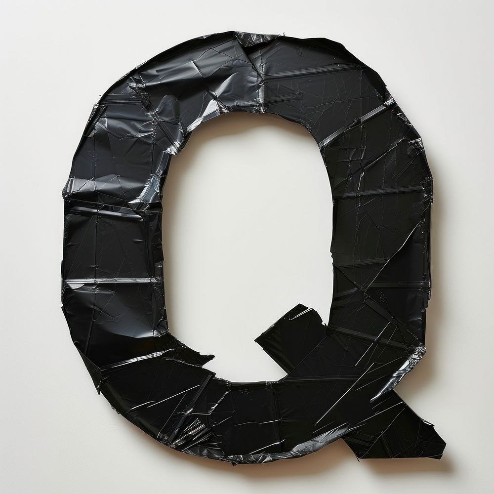 Tape letters Q black clothing pattern.