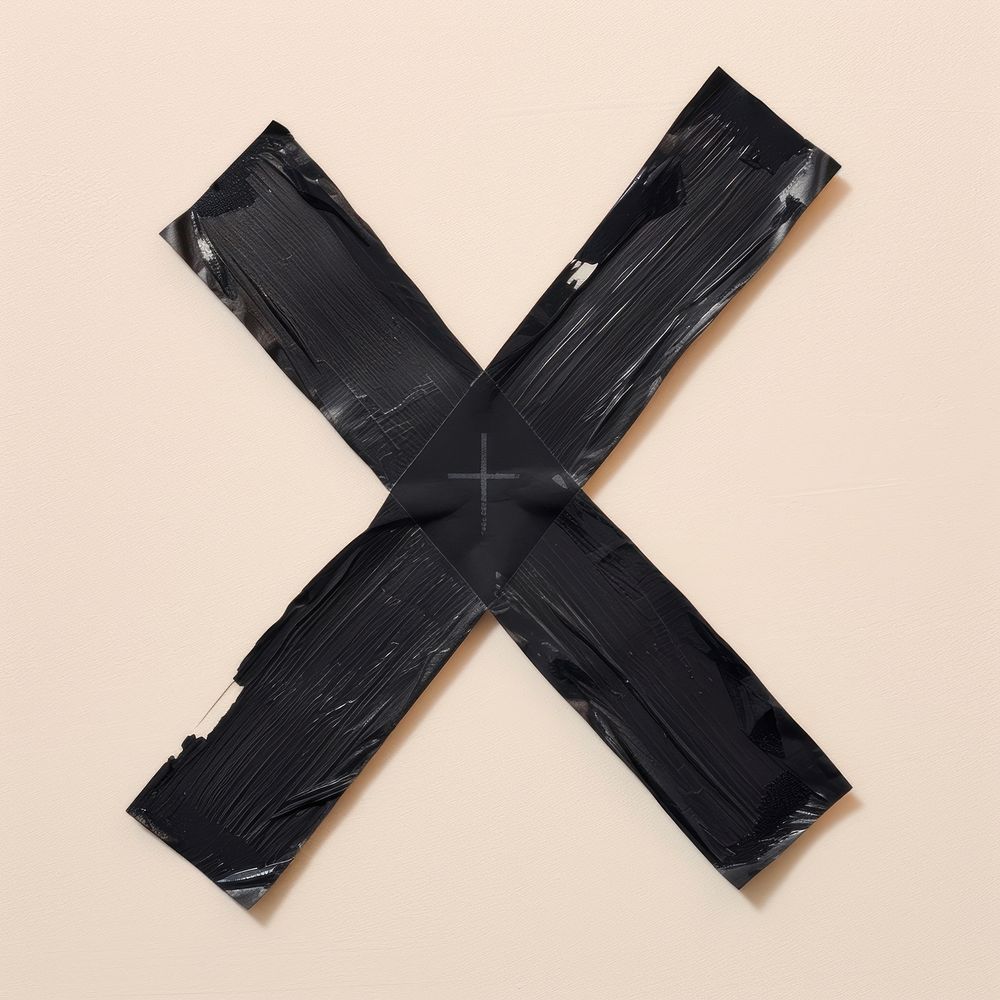 Tape letters X symbol black accessories.