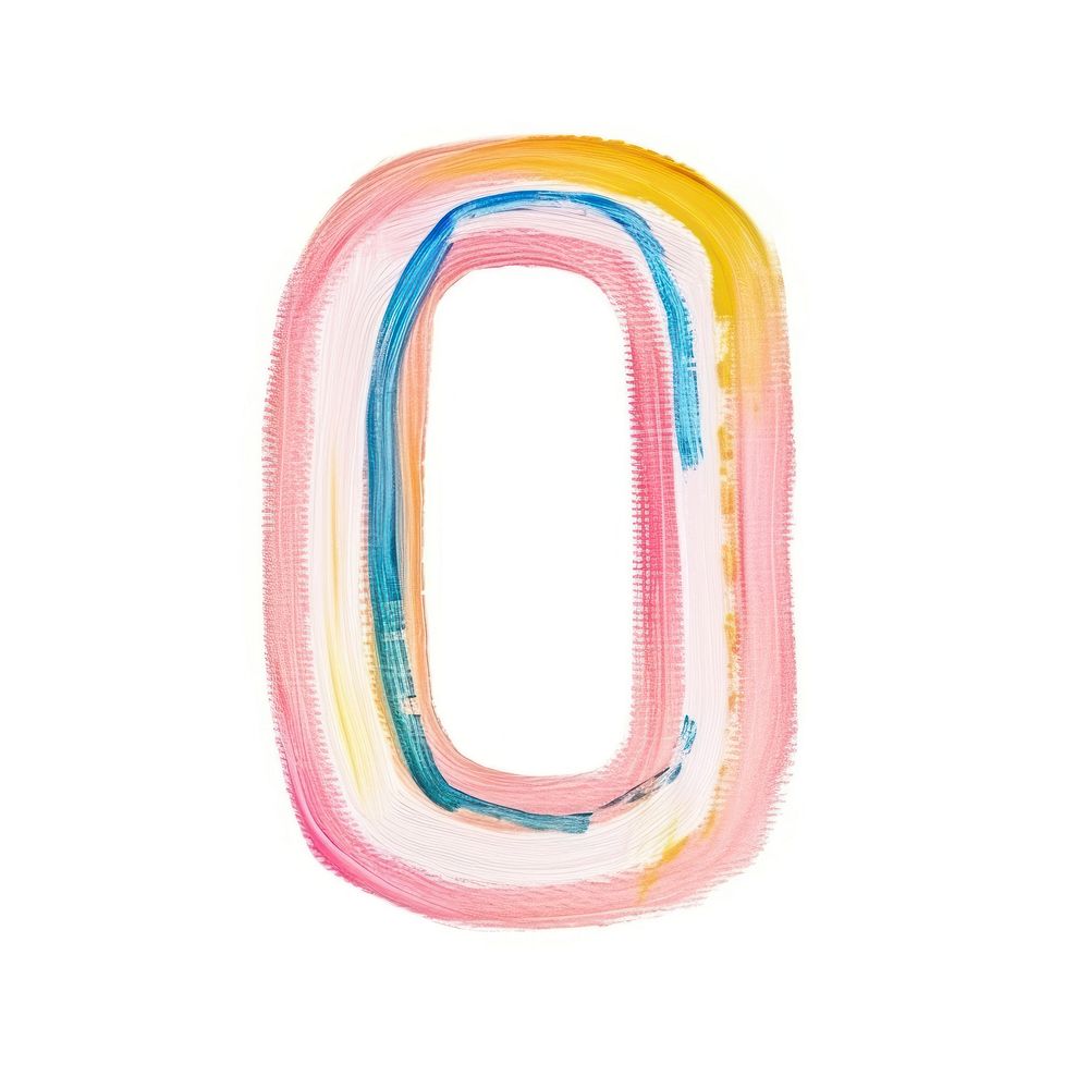 Cute number letter 0 text art white background.