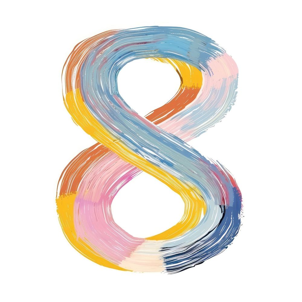 Cute number letter 8 art abstract alphabet.