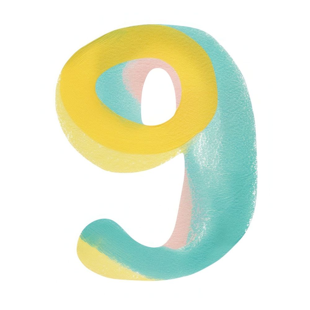 Cute number letter 9 text white background creativity.