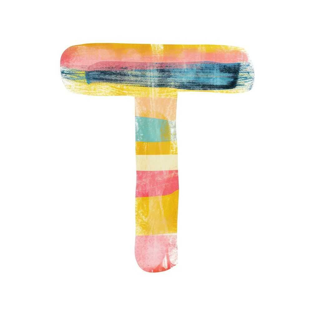 Cute letter T brush white background confectionery.