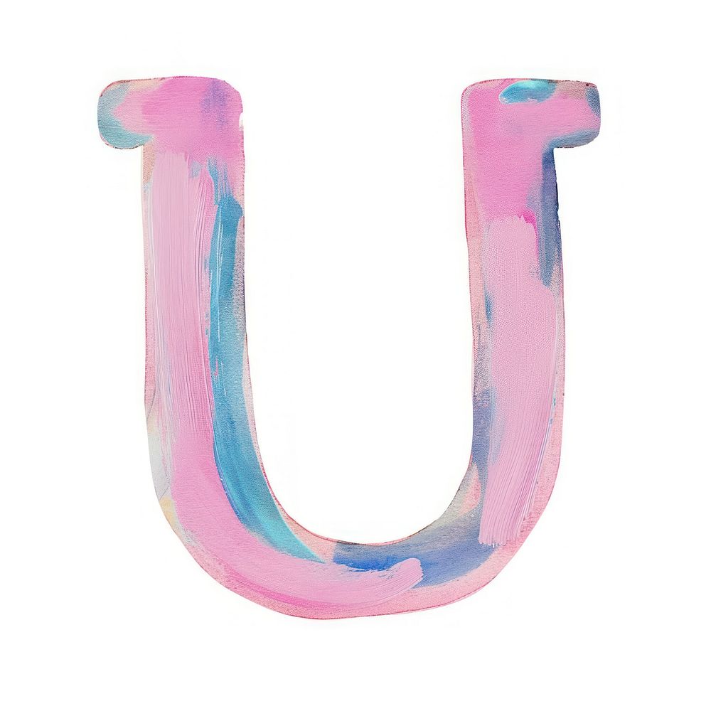 Cute letter U text art white background.