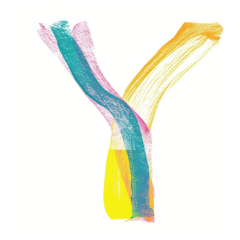 Cute letter Y art abstract white background.