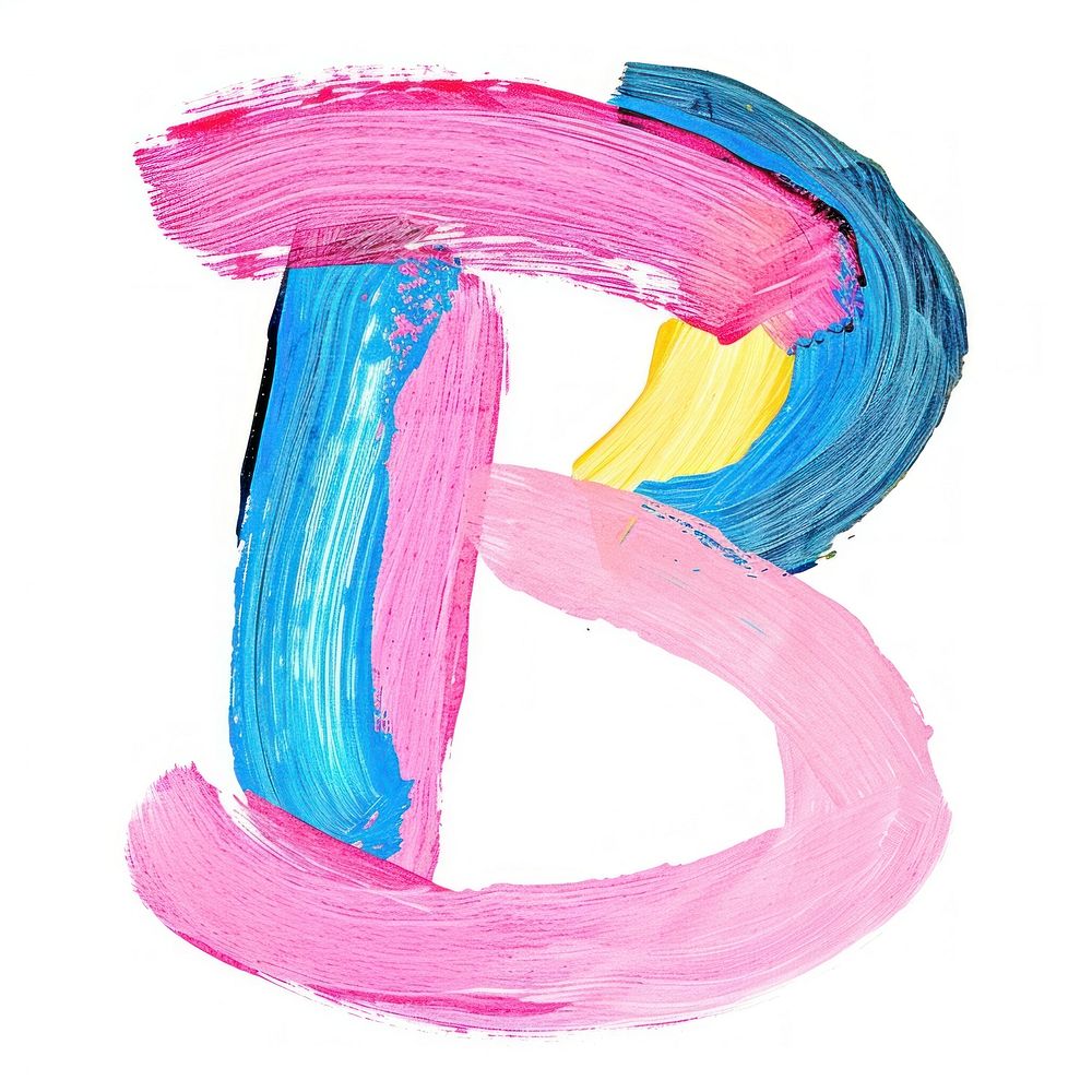 Cute letter B art abstract number.