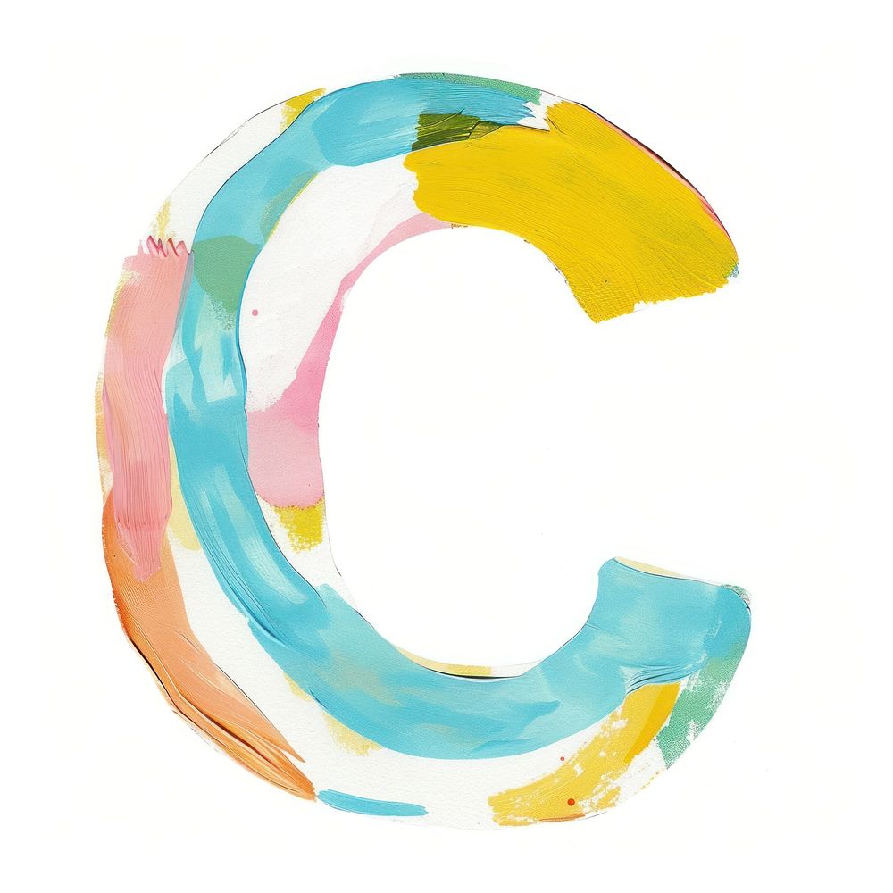 Cute letter C text art white background.