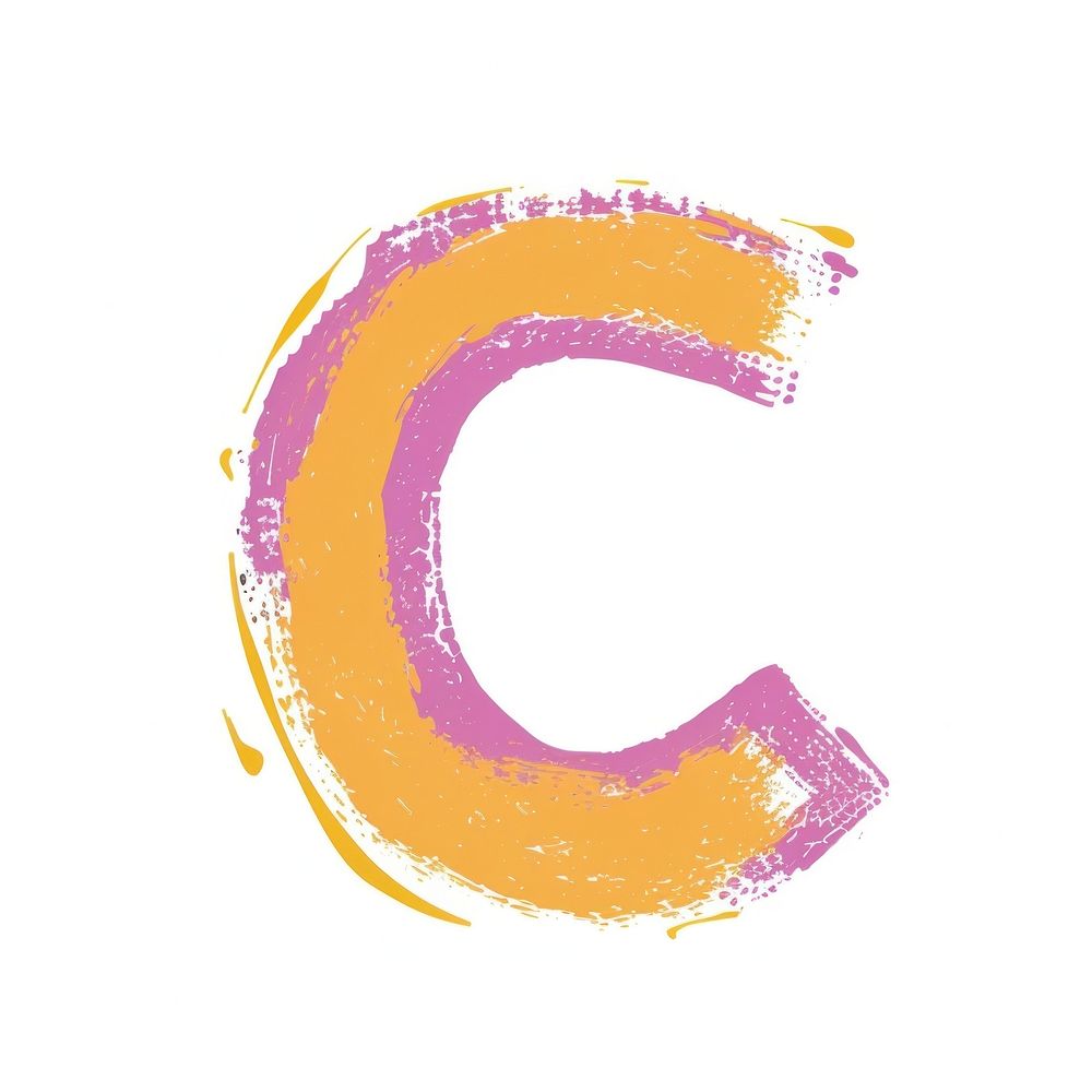 Cute letter C text number white background.